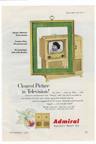 1950 admiral immagine - admiral, tv